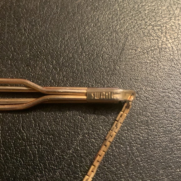 Vintage Swank Gold Tie Clip / Chain - Picture 2 of 3